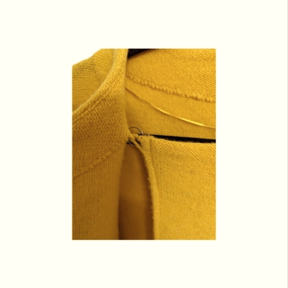 ( 2 for $40) Cross-Front Sweater - Cashmere Blend Mustard Yellow - Size M-LX - Picture 4 of 4